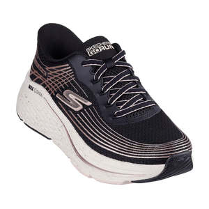 Skechers Womens Slip In Max Cushioning Elite 2.0 Kaplan Trainer in Black Rose Gold