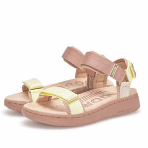 Woden Line Women's 3 Strap Sandal TricolourTaupe Multi