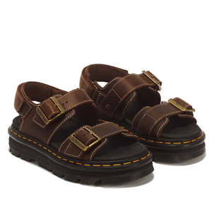 Dr Martens Zebzag Crazy Horse Brown 2 Strap Sandal