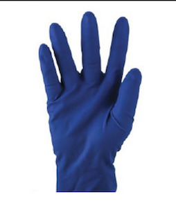 Disposable Gloves: High Risk Latex Glove Powder Free - Blue (18.5gm ) 50's