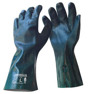 Pvc Gloves: Armour Green PVC Cuff  Glove 35cm