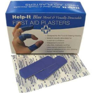 Help It: Help-It Blue Metal Finger Plasters 100's