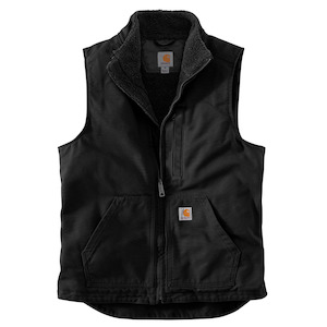 Carhartt Vests: Carhartt WASHED DUCK Sherpa lined Mock neck vest