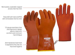 Handling Other Gloves: Soft textured PVC Glove with Thermo Liner