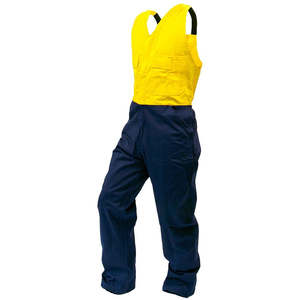 Action Cotton Bib Overalls, Yellow/Navy