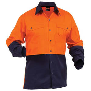 Bison: Shirt  (SDBCO) Industrial  Cotton Orange/Navy