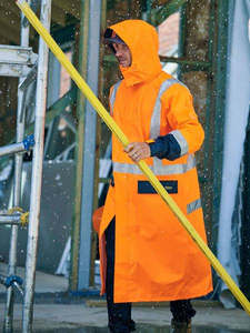 Bisley: Taped Hi Vis Long Rain Coat