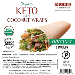 Grocery: Organic Keto Coconut Wraps, Original - Pack of 4 Keto Wraps