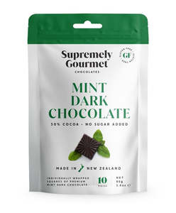 New Zealand Made: Mint Dark Chocolate Squares 10 Piece
