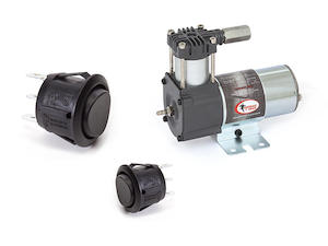 Airbag Man Air Suspension: Dual Rocker Air Control Kit with Light Duty Compressor