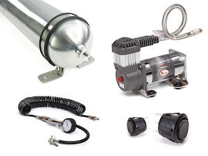 Airbag Man Air Suspension: Dual Rocker Air Control Kit with 1 Gallon Air Tank and Heavy-Duty Compressor