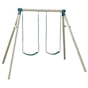 Swing Sets: High Flyer 2-Station Timber Swing Set