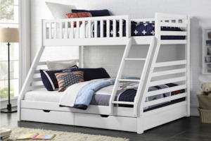 Wooden Bunk Bed with Draws - Single and Double
