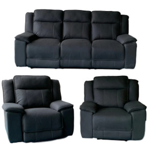 Glasgow Electric Reclining Lounge Suite - Charcoal