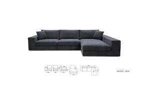 Benowa 3 Seater Right Hand Chaise with Cushions