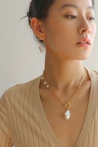 Frontpage: Ins Square Chain Baroque Necklace