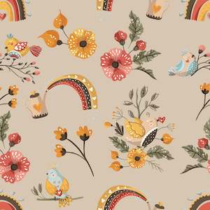 Floral Designs: Birds on Cream - Custom Pre-order