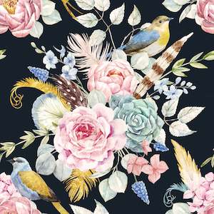 Prints: Birds of a Feather - Cotton Spandex - 230g