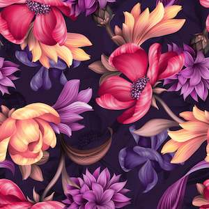 Floral Designs: Dark Flower Purple - Custom Pre order