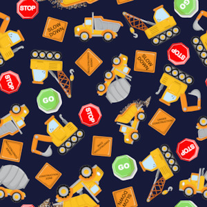 Kids Designs: Construction Diggers Blue Custom Pre Order