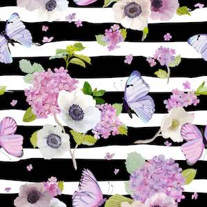 Hydrangeas and Butterflies