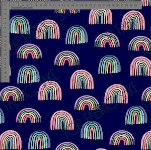Wolf Rabbit Designs: Spring Rainbow on Navy- Wolf & Rabbit - Custom Pre-order