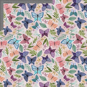 Folk Butterflies on Lotus- Wolf & Rabbit - Custom Pre-order