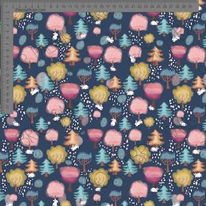 Animals Sarah Mcalpine: Small Bunnies on Navy- Sarah McAlpine Art- Custom Pre Order