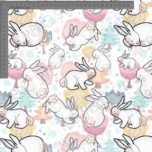 Animals Sarah Mcalpine: Big Bunnies on White - Sarah McAlpine Art- Custom Pre Order