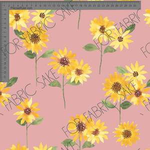 Floral Ashleigh Fish: Sunflowers on dusty rose - Ashleigh Fish - Custom Pre Order