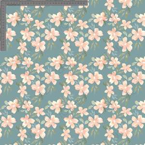Juno Collection: Peachy Blossoms Teal - Ashleigh Fish - Custom Pre Order