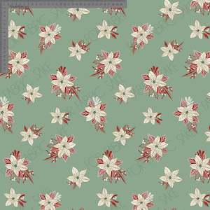 Pointsetta on frosty green- Ashleigh Fish - Custom Pre Order