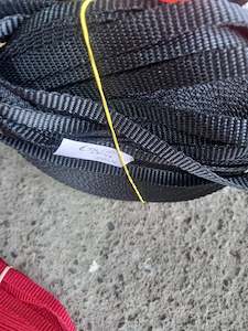 Outdoor Cords: 10mm polypropylene Ridged webbing - Black