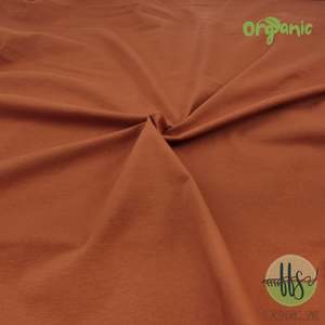 Cotton Spandex Plain: Rust -ORGANIC Cotton Spandex- 210g 1 metre remnant