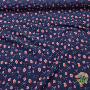 Prints: Tiny Roses - Cotton Spandex 220g - 1 metre remnant