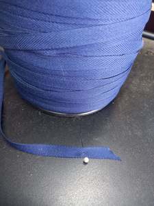 Apparel Cords And Tapes: 10mm Knitted cotton tape - Navy