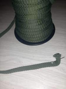 Apparel Cords And Tapes: 12mm knitted Polyester Hollow Tape - Khaki
