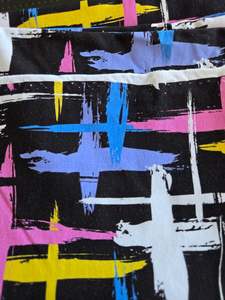 French Terry: Abstract Crosses - 50cm remnant - French Terry