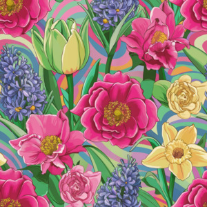 Floral Designs: Neon Easter Flowers - Custom Print