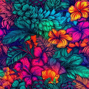 Floral Designs: Neon Flowers - Custom Print