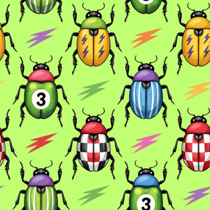 Kids Designs: Racing Beetles - Custom Print
