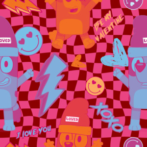 Kids Designs: Pink Dog Valentine - Custom Print