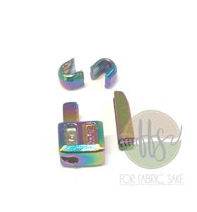 Rainbow metal zipper ends and stoppers