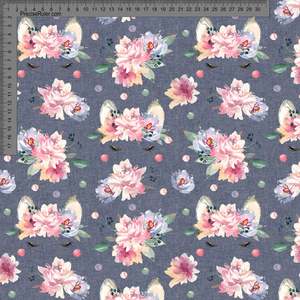 floral crown on denim - Custom Print