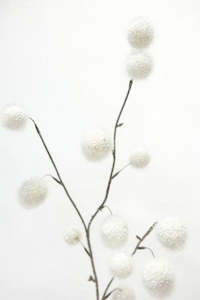 Artificial Plants: Artificial Plant Pom Pom Spray White