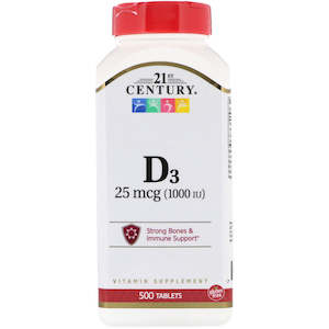 21st Century Vitamin D3 (500 Tablets)