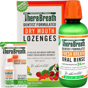 Oral Care: Therabreath Oral Rinse + Throat Spray + Dry Mouth Lozenges