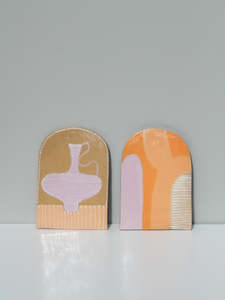 Dyptich in Lilac and Peach