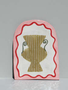 Ceramic Paintings: Art Tile - Green vase