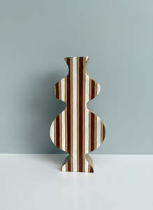 Brown and White Striped Vessel